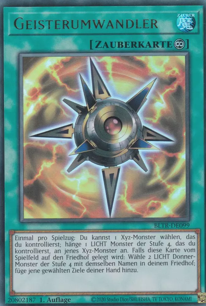Geisterumwandler BLTR-DE099 ist in Ultra Rare Yu-Gi-Oh Karte aus Battles of Legend Terminal Revenge 1.Auflage