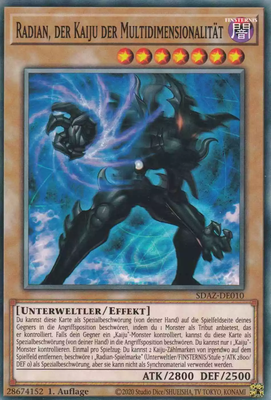 Radian, der Kaiju der Multidimensionalität SDAZ-DE010 ist in Common Yu-Gi-Oh Karte aus Structure Deck Albaz Strike 1.Auflage