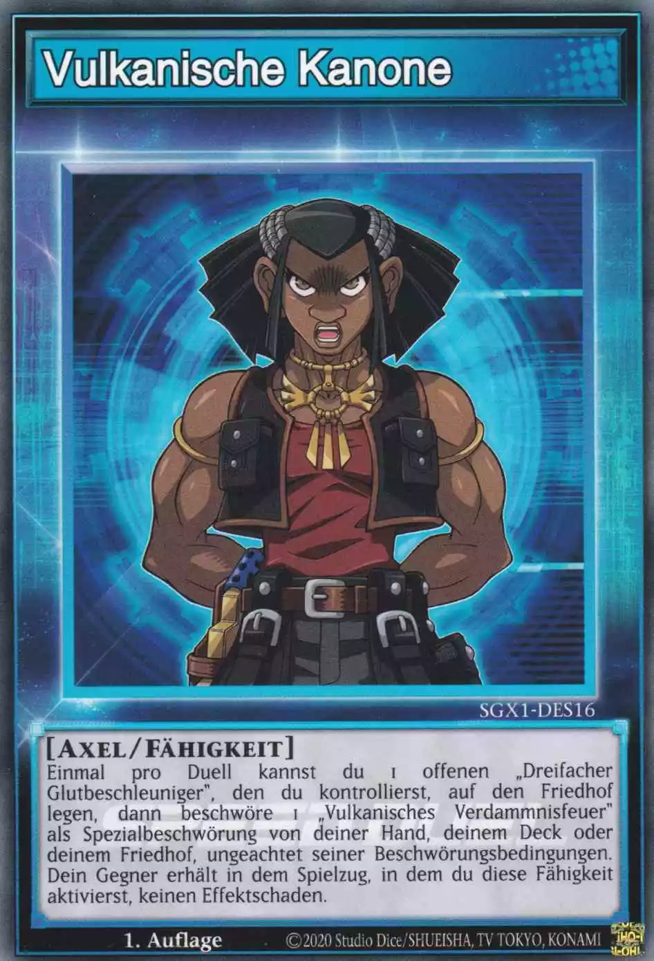 Vulkanische Kanone SGX1-DES16 ist in Common Yu-Gi-Oh Karte aus Speed Duel GX Duel Academy Box 1.Auflage