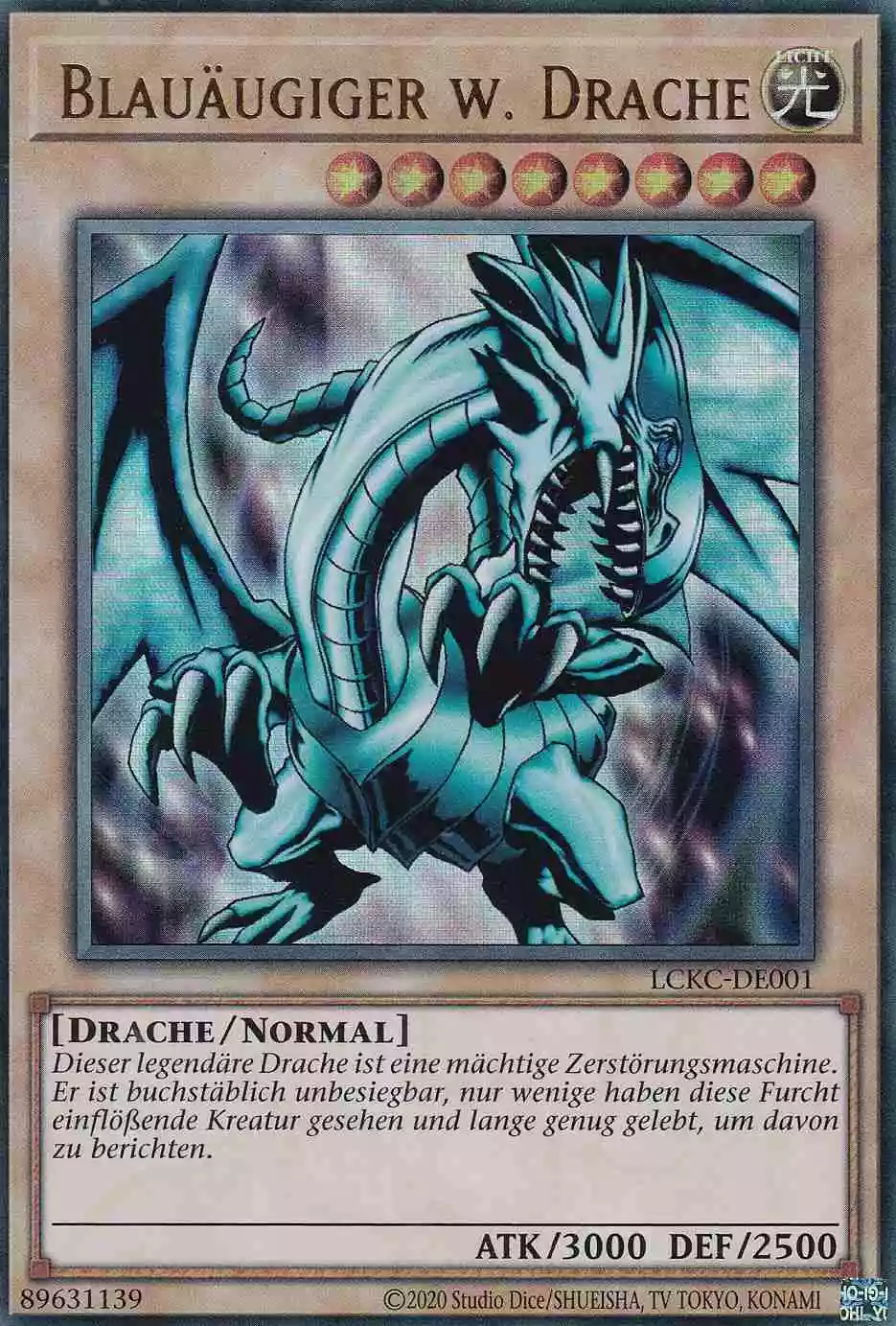 Blauäugiger w. Drache LCKC-DE001-V2 ist in Ultra Rare Yu-Gi-Oh Karte aus Legendary Collection Kaiba unlimitiert
