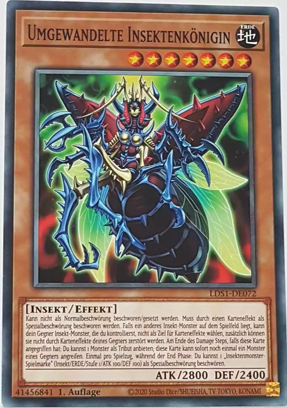 Umgewandelte Insektenkönigin LDS1-DE072 ist in Common Yu-Gi-Oh Karte aus Legendary Duelists: Season 1 1.Auflage