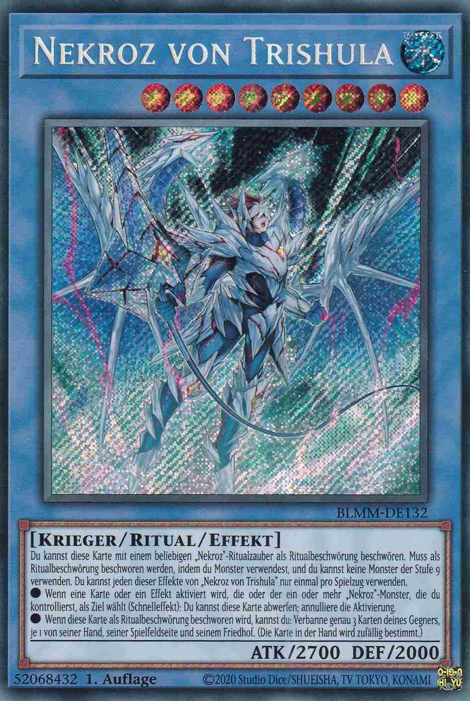 Nekroz von Trishula BLMM-DE132 ist in Secret Rare Yu-Gi-Oh Karte aus Battles of Legend Monster Mayhem 1.Auflage