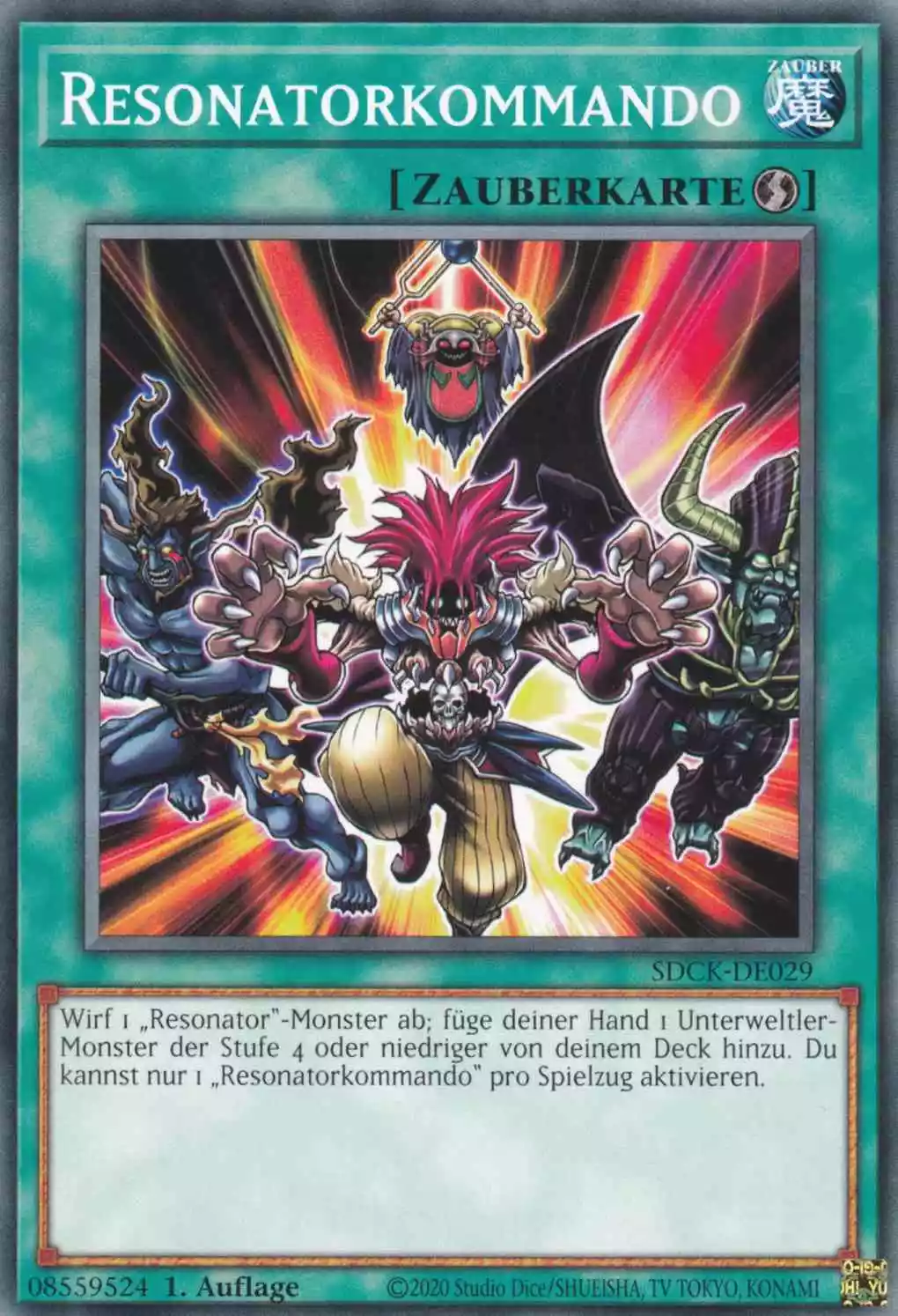 Resonatorkommando SDCK-DE029 ist in Common Yu-Gi-Oh Karte aus The Crimson King 1.Auflage