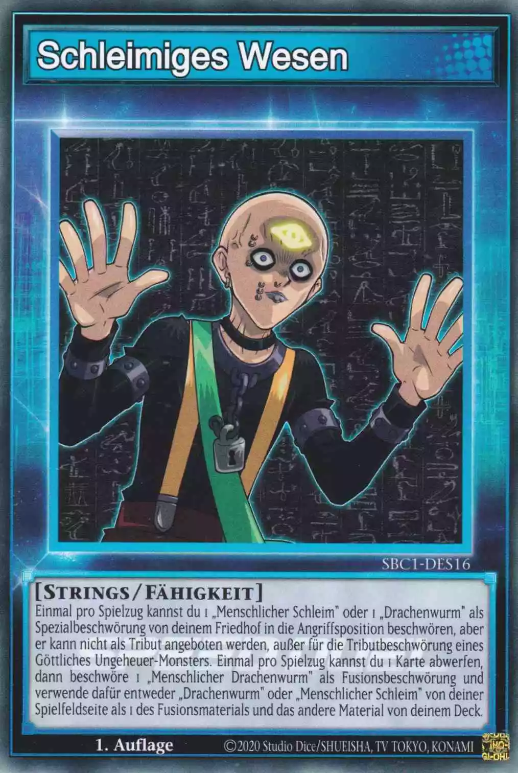 Schleimiges Wesen SBC1-DES16 ist in Common Yu-Gi-Oh Karte aus Streets of Battle City 1.Auflage