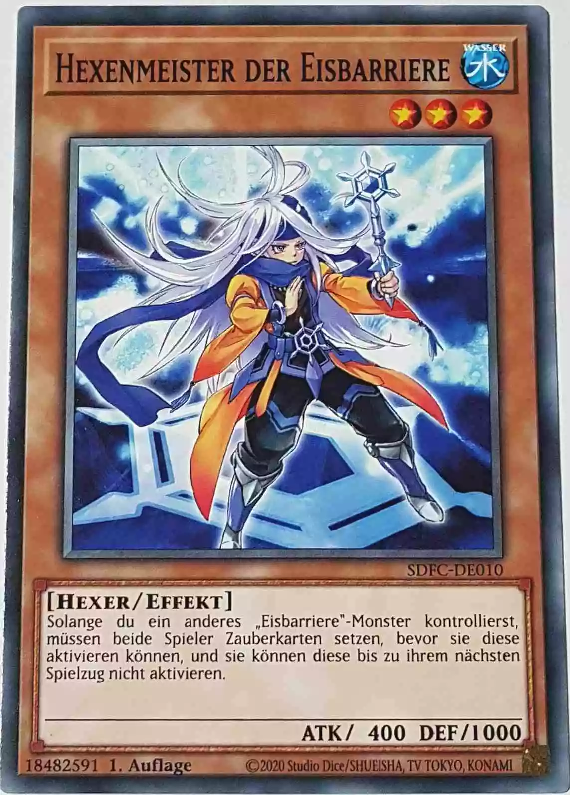 Hexenmeister der Eisbarriere SDFC-DE010 ist in Common Yu-Gi-Oh Karte aus Freezing Chains 1.Auflage