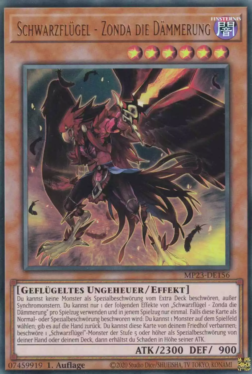 Schwarzflügel - Zonda die Dämmerung MP23-DE156 ist in Ultra Rare Yu-Gi-Oh Karte aus 25th Anniversary Tin Dueling Heroes 1.Auflage