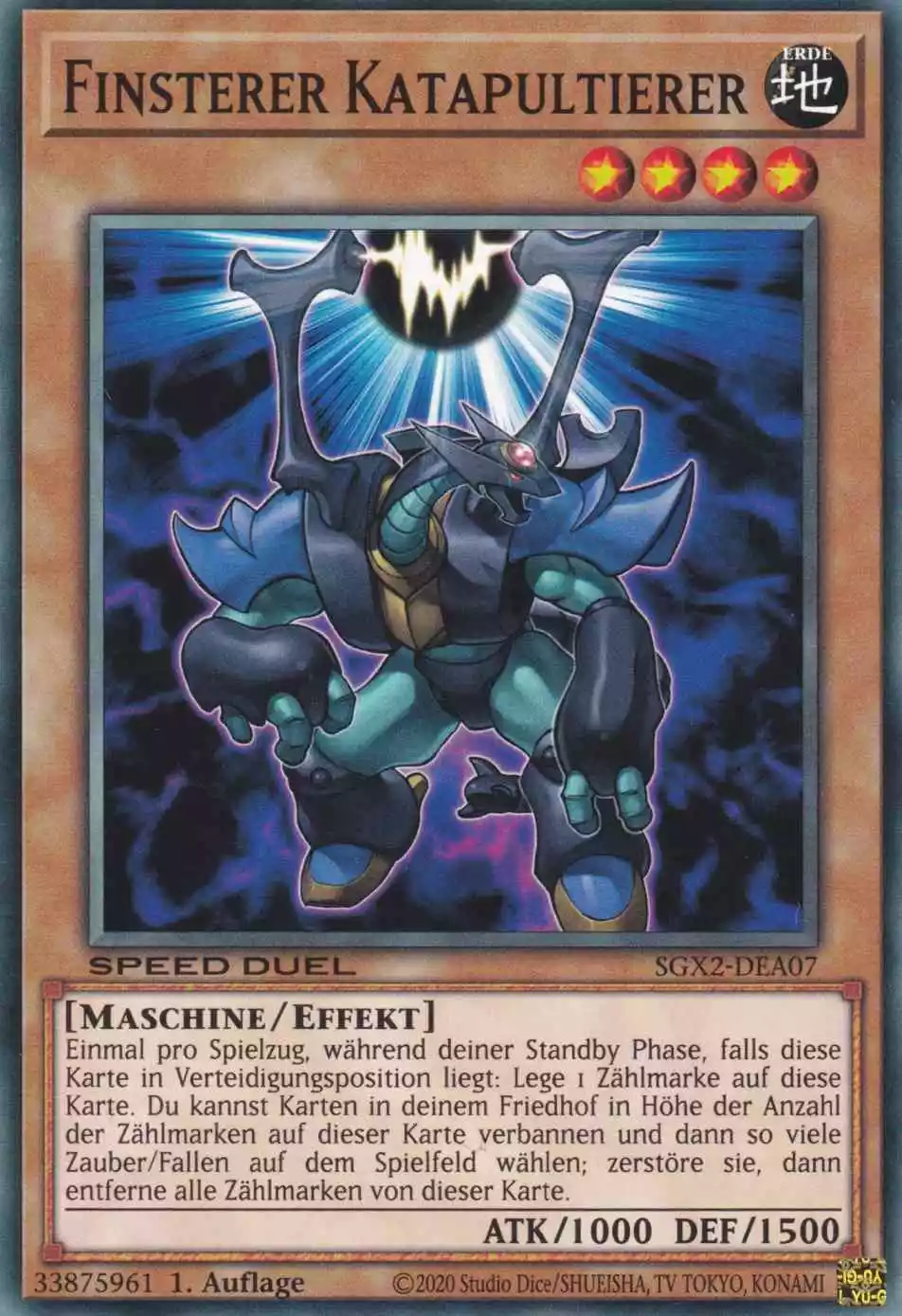 Finsterer Katapultierer SGX2-DEA07 ist in Common Yu-Gi-Oh Karte aus Speed Duel GX: Midterm Paradox 1.Auflage