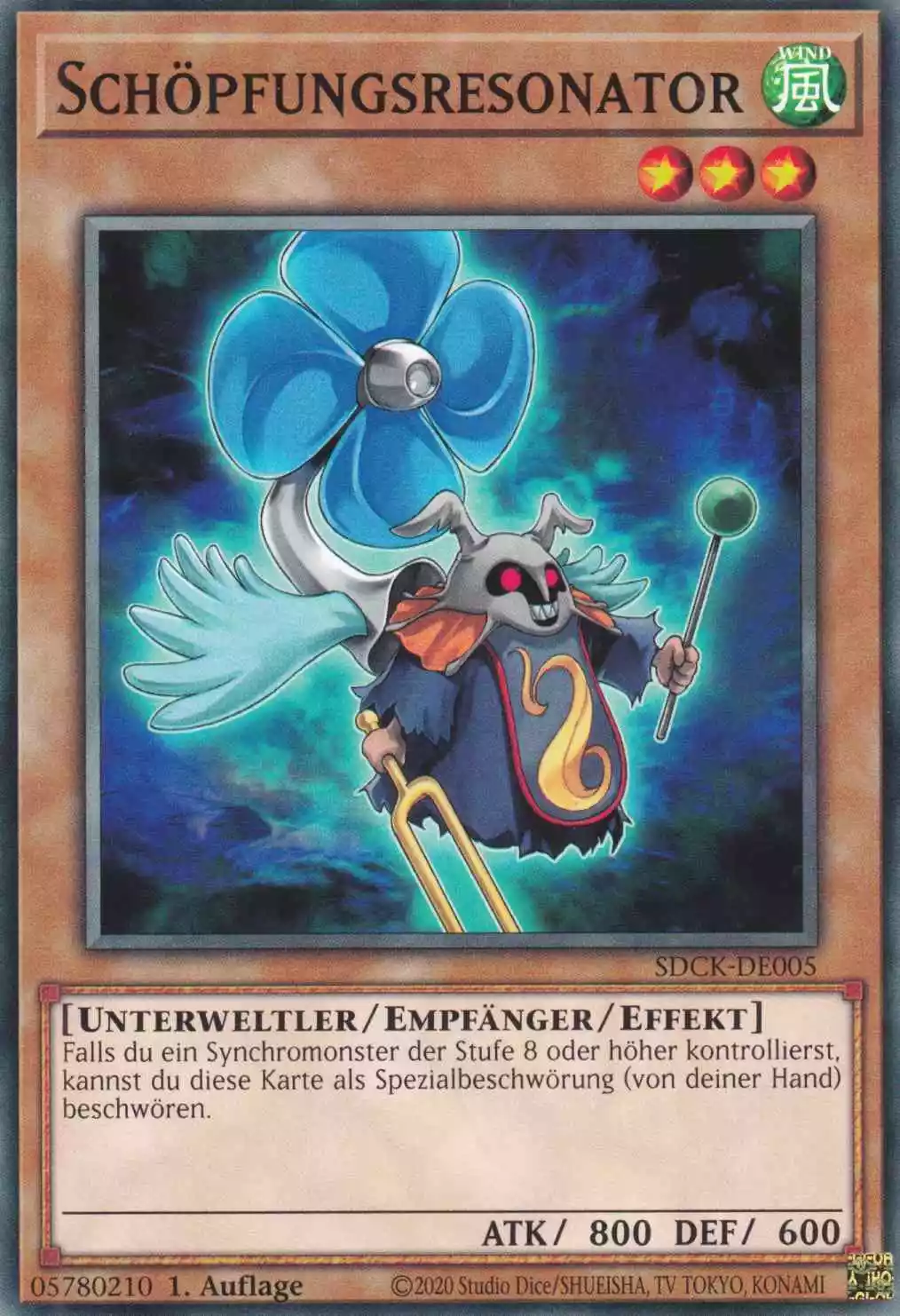 Schöpfungsresonator SDCK-DE005 ist in Common Yu-Gi-Oh Karte aus The Crimson King 1.Auflage