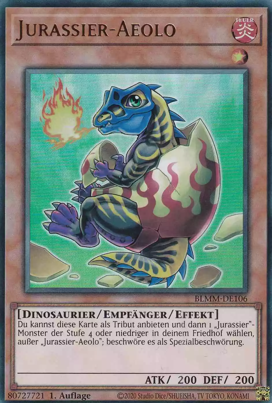 Jurassier-Aeolo Ultra Rare BLMM-DE106 Yugioh Karte Jurassier-Aeolo BLMM-DE106 ist in Ultra Rare Yu-Gi-Oh Karte aus Battles of Legend Monster Mayhem 1.Auflage