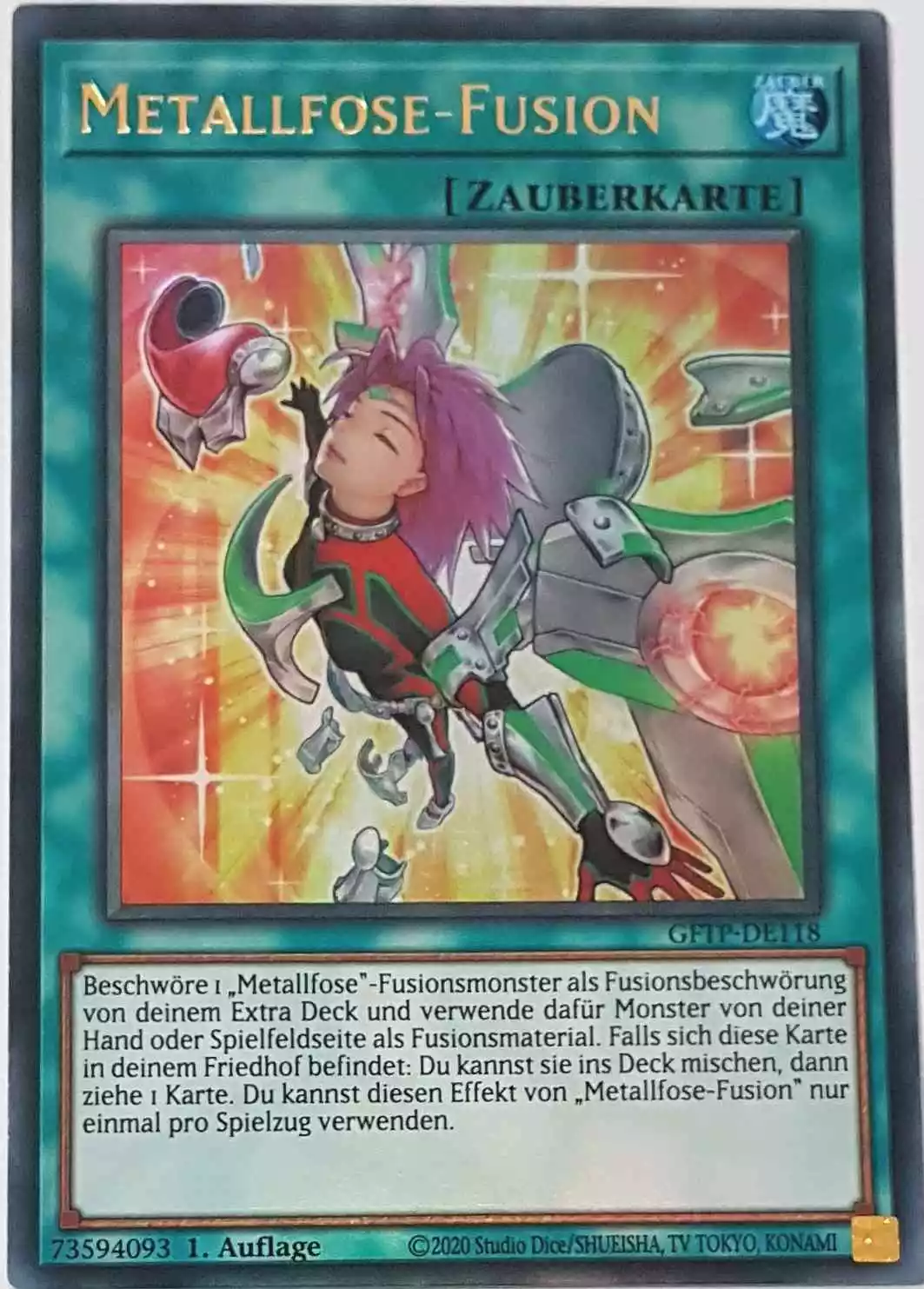 gftp-de118-metallfose-fusion-ultra-rare-ghost-from-the-past Metallfose-Fusion GFTP-DE118 ist in Ultra Rare Yu-Gi-Oh Karte aus Ghost From The Past 1.Auflage