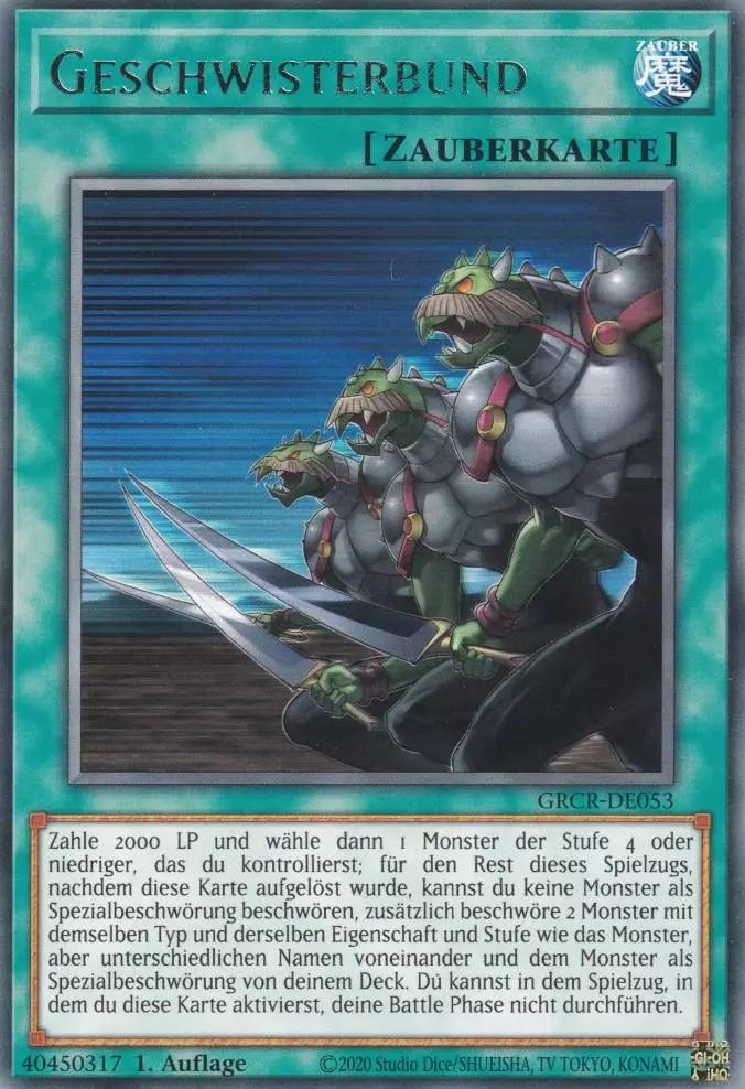 grcr-de053-geschwisterbund-rare-the-grand-creators Geschwisterbund GRCR-DE053 ist in Rare Yu-Gi-Oh Karte aus The Grand Creators 1.Auflage