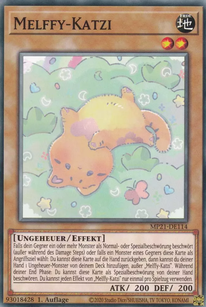Melffy-Katzi MP21-DE114 ist in Common Yu-Gi-Oh Karte aus Tin of Ancient Battles 1.Auflage