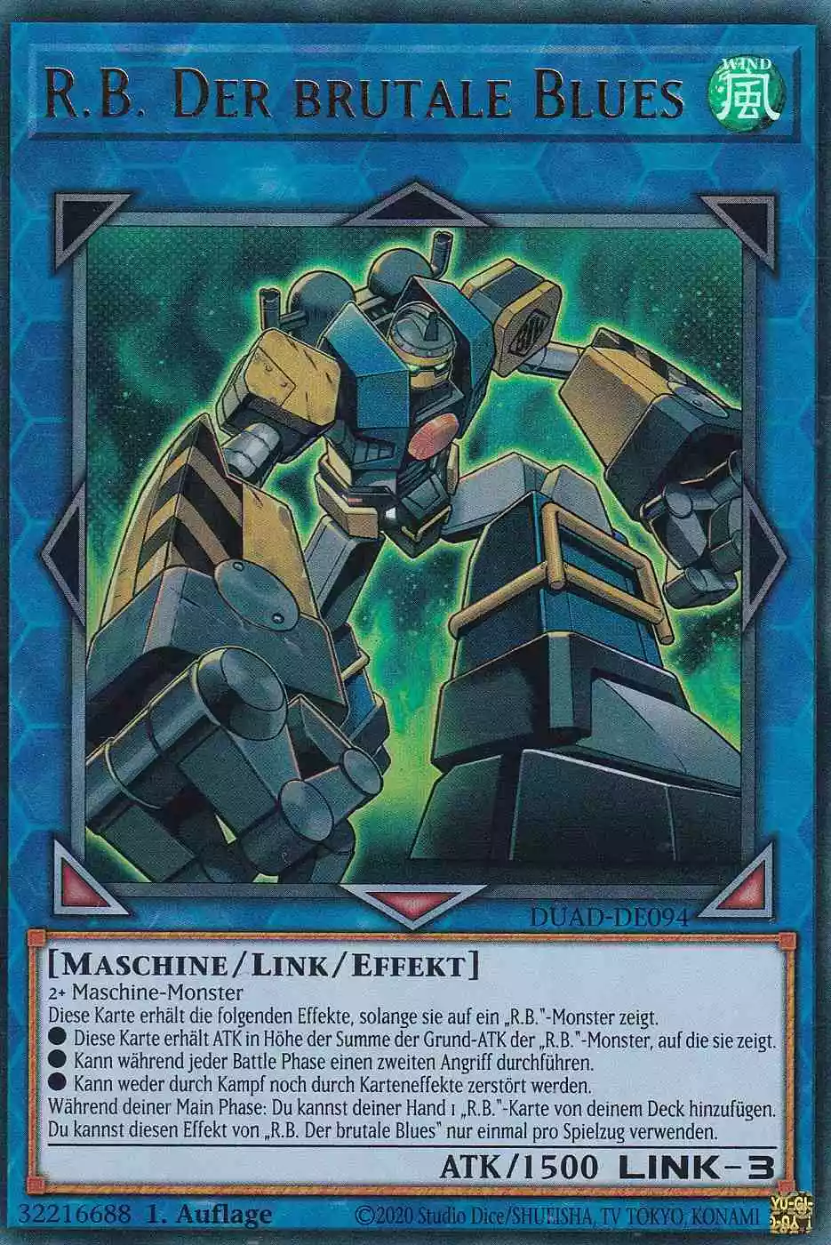 R.B. Der brutale Blues DUAD-DE094 ist in Ultra Rare Yu-Gi-Oh Karte aus Duelist’s Advance 1.Auflage