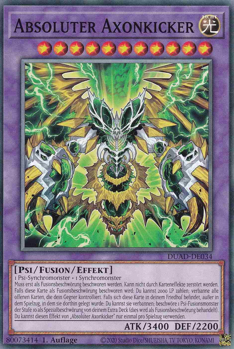 Absoluter Axonkicker DUAD-DE034 ist in Common Yu-Gi-Oh Karte aus Duelist’s Advance 1.Auflage