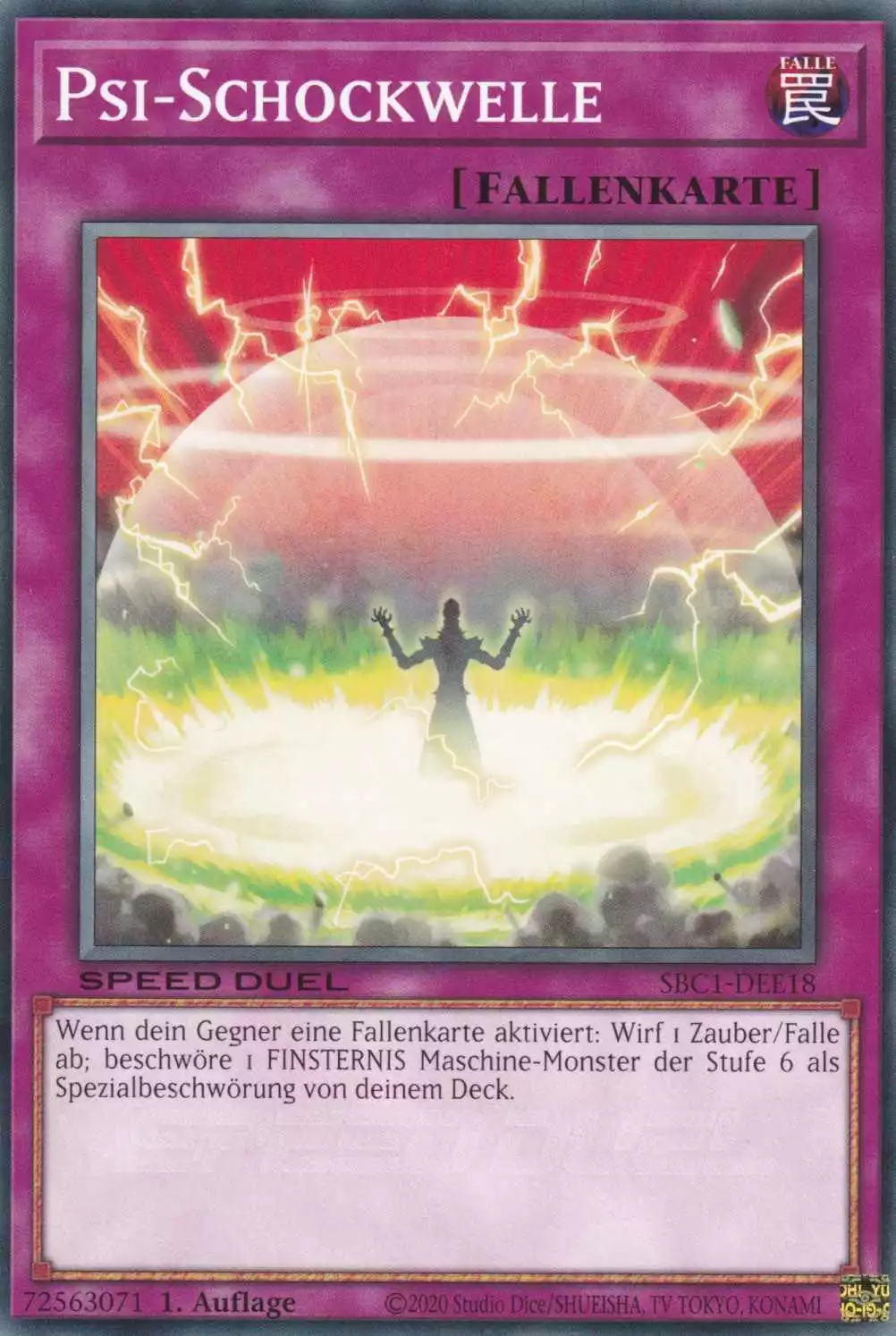 Psi-Schockwelle SBC1-DEE18 ist in Common Yu-Gi-Oh Karte aus Streets of Battle City 1.Auflage