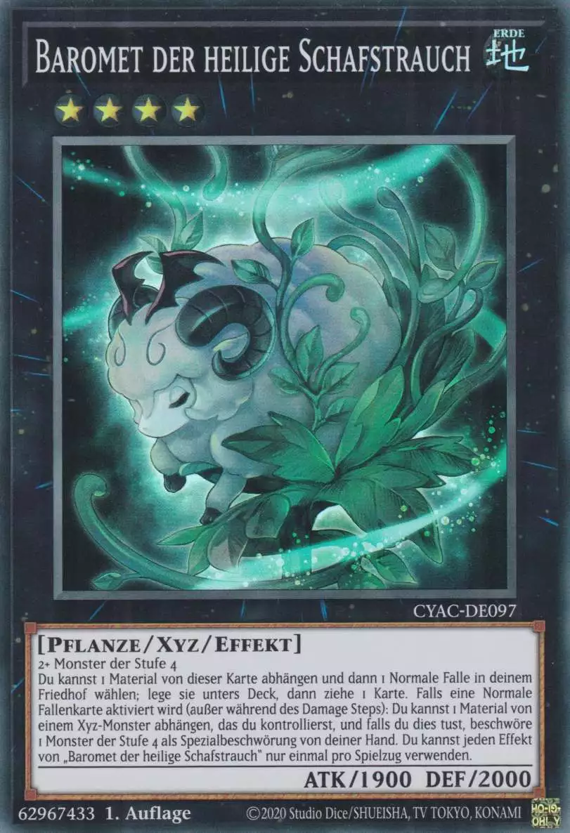 Baromet der heilige Schafstrauch CYAC-DE097 ist in Super Rare Yu-Gi-Oh Karte aus Cyberstorm Access 1.Auflage