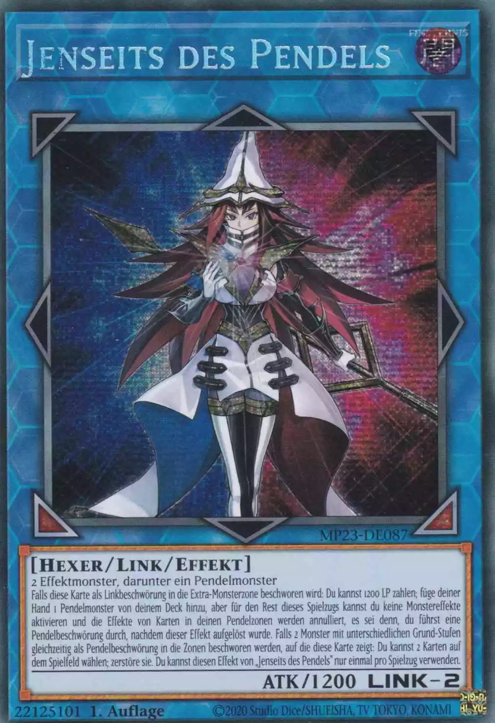 Jenseits des Pendels MP23-DE087 ist in Prismatic Secret Rare Yu-Gi-Oh Karte aus 25th Anniversary Tin Dueling Heroes 1.Auflage