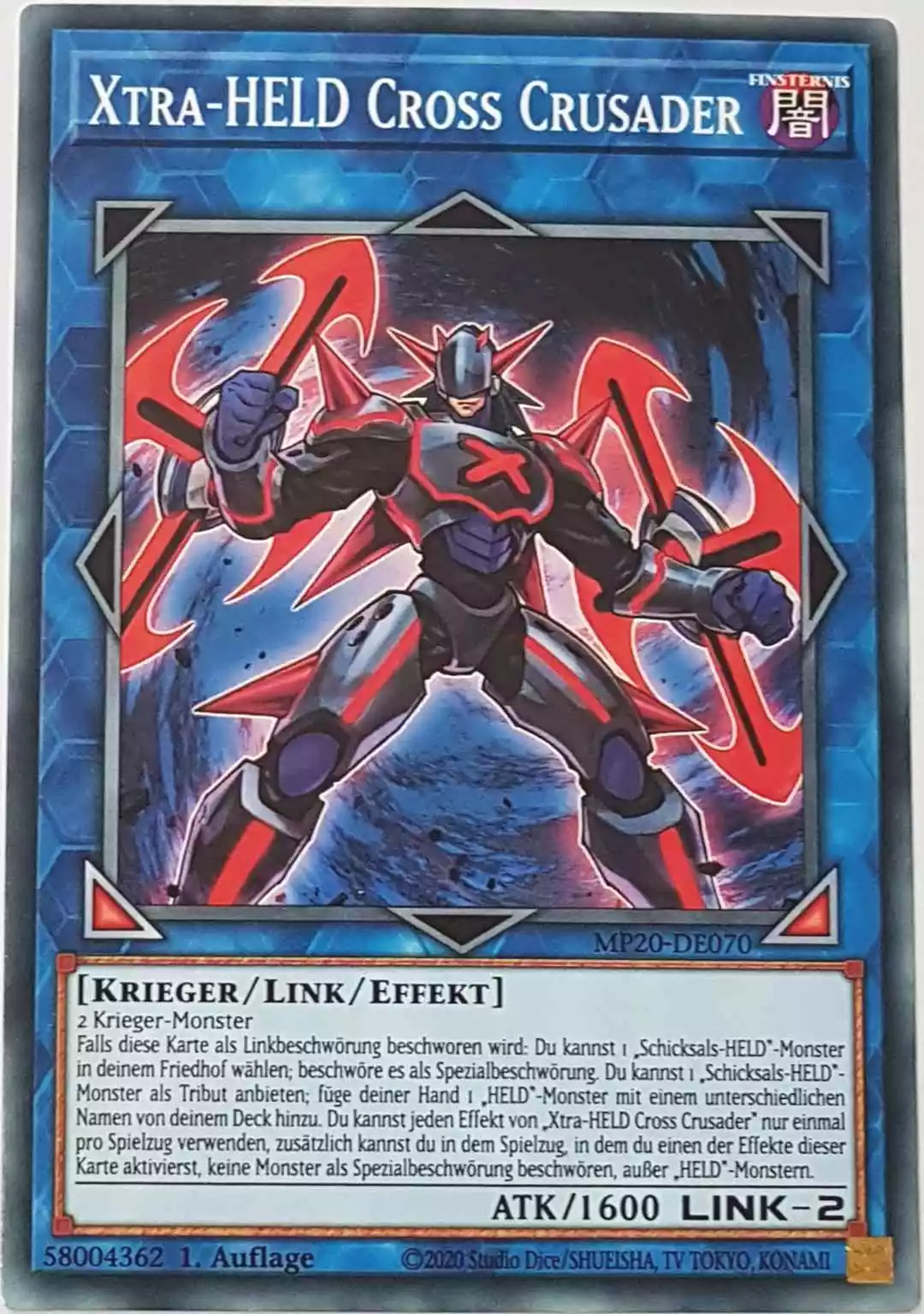 Xtra-HELD Cross Crusader MP20-DE070 ist in Common Yu-Gi-Oh Karte aus 2020 Tin of Lost Memories 1.Auflage