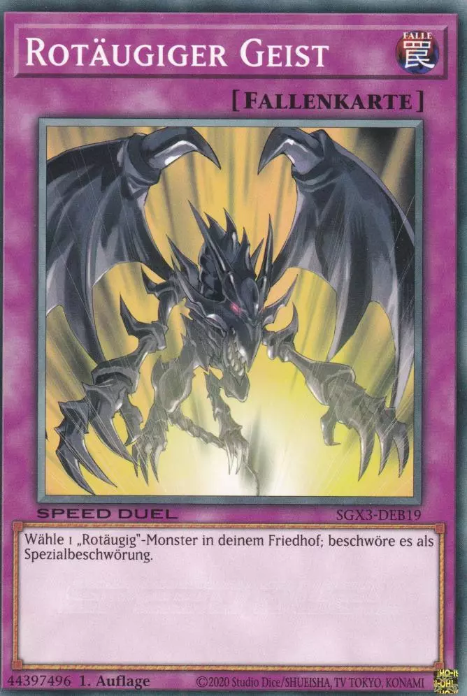 Rotäugiger Geist SGX3-DEB19 ist in Common Yu-Gi-Oh Karte aus Speed Duel GX: Duelists of Shadows 1.Auflage