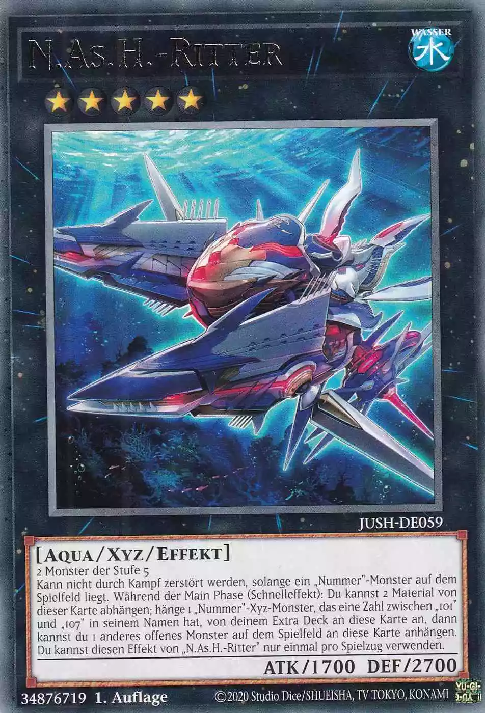N.As.H.-Ritter JUSH-DE059 ist in Rare Yu-Gi-Oh Karte aus Justice Hunters 1.Auflage