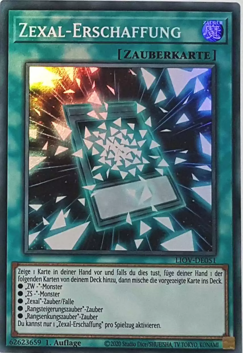Zexal-Erschaffung LIOV-DE051 ist in Super Rare Yu-Gi-Oh Karte aus Lightning Overdrive 1.Auflage