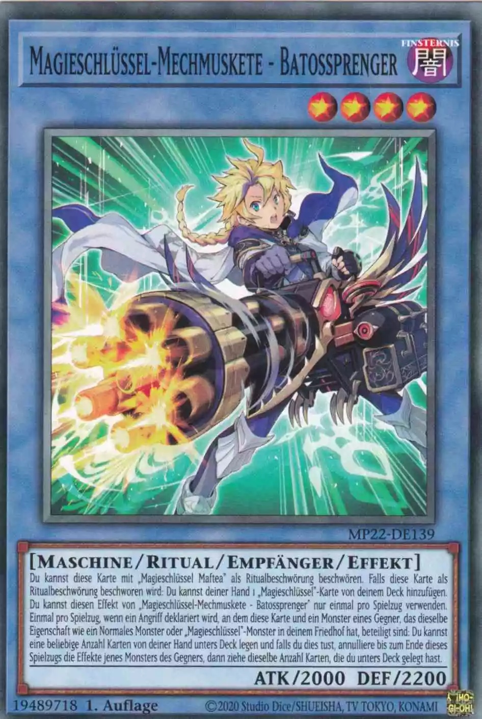 Magieschlüssel-Mechmuskete - Batossprenger MP22-DE139 ist in Common Yu-Gi-Oh Karte aus Tin of the Pharaoh’s Gods 1.Auflage