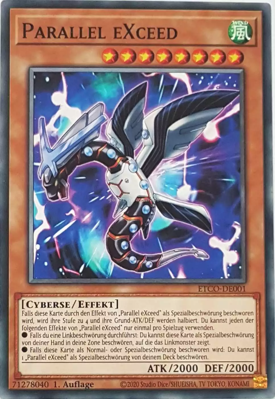 Parallel eXceed ETCO-DE001 ist in Common Yu-Gi-Oh Karte aus Eternity Code 1.Auflage