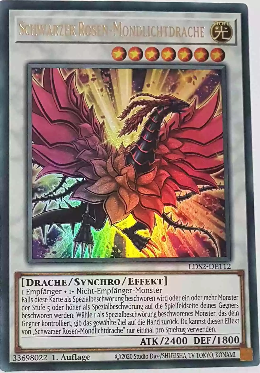 Schwarzer Rosen-Mondlichtdrache LDS2-DE112 ist in Ultra Rare Yu-Gi-Oh Karte aus Legendary Duelists: Season 2 1.Auflage