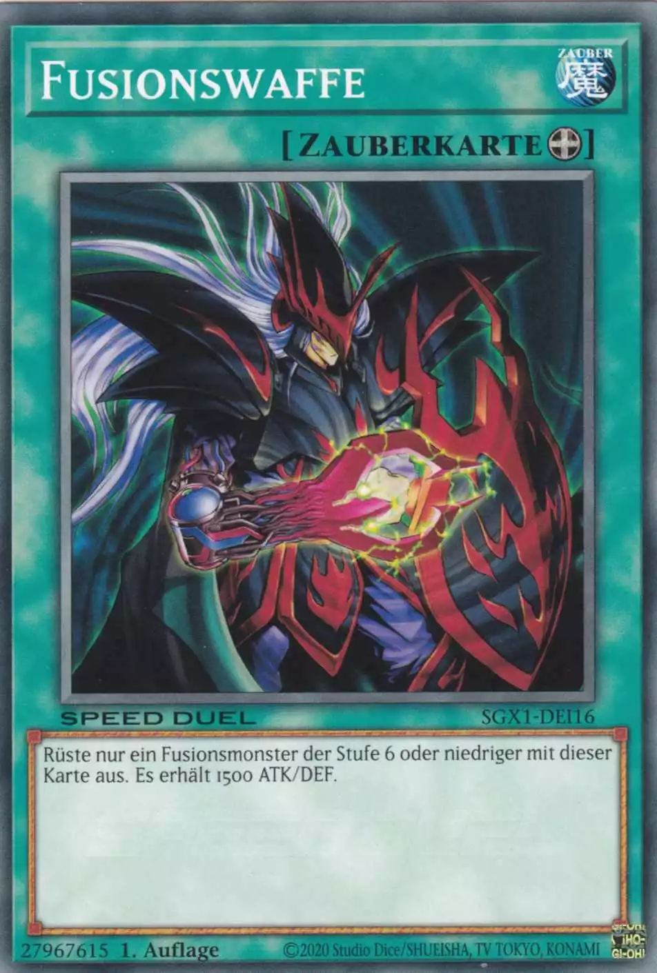sgx1-dei16-fusionswaffe-common-speed-duel-gx-duel-academy-box Fusionswaffe SGX1-DEI16 ist in Common Yu-Gi-Oh Karte aus Speed Duel GX Duel Academy Box 1.Auflage