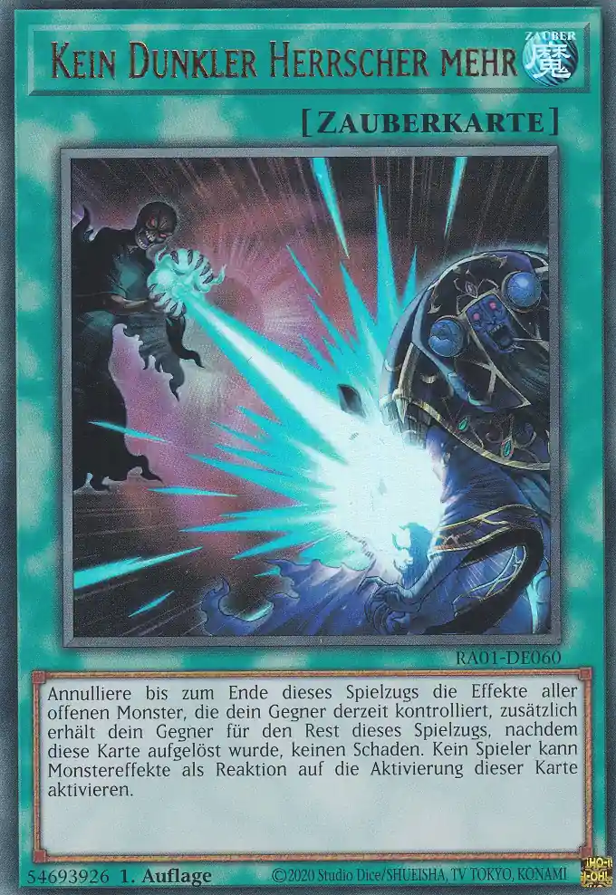 Kein Dunkler Herrscher mehr RA01-DE060 ist in Ultra Rare Yu-Gi-Oh Karte aus 25th Anniversary Rarity Collection 1.Auflage