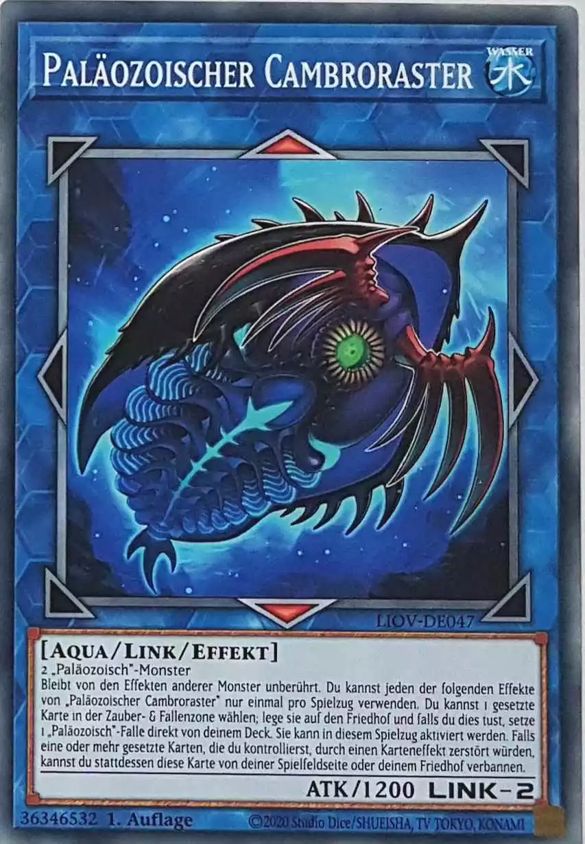 Paläozoischer Cambroraster LIOV-DE047 ist in Common Yu-Gi-Oh Karte aus Lightning Overdrive 1.Auflage