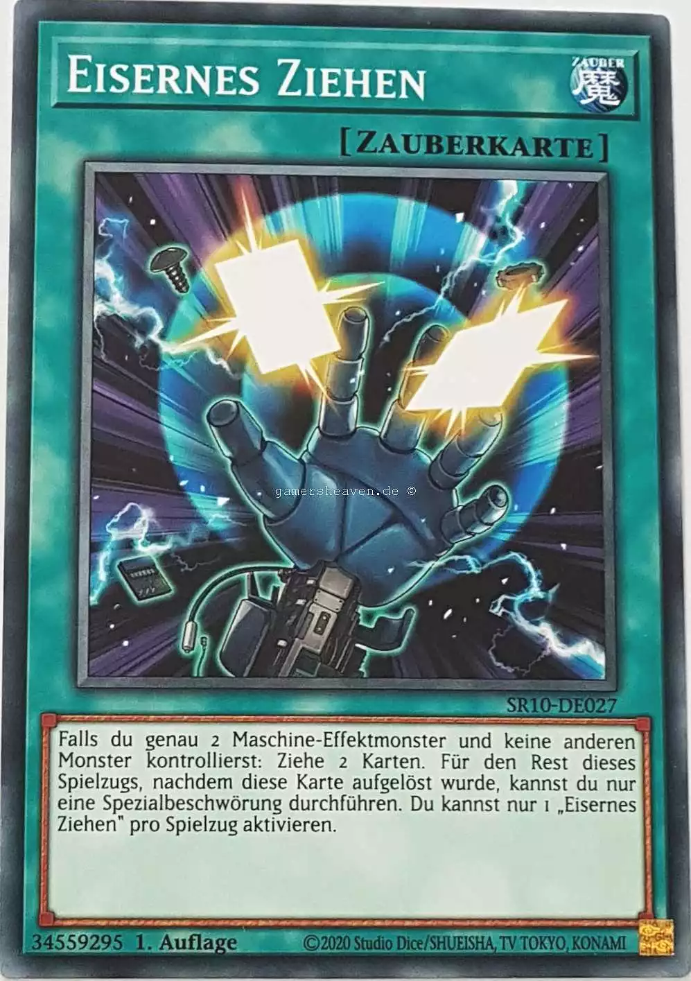 Eisernes Ziehen SR10-DE027 ist in Common Yu-Gi-Oh Karte aus Structure Deck: Mechanized Madness 1.Auflage