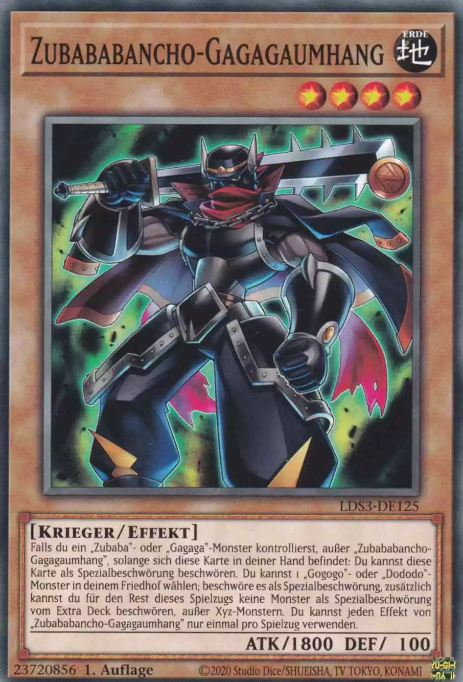 Zubababancho-Gagagaumhang LDS3-DE125 ist in Common Yu-Gi-Oh Karte aus Legendary Duelists Season 3 1.Auflage