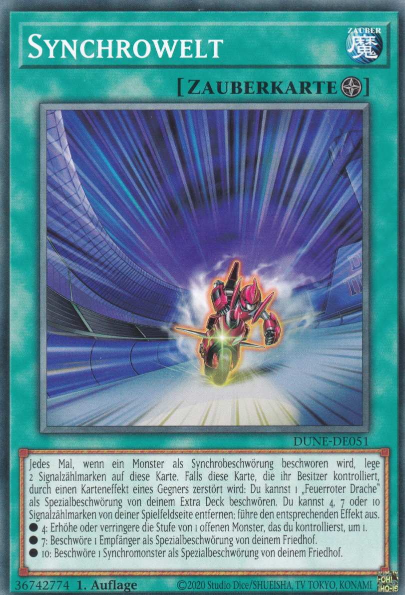 Synchrowelt DUNE-DE051 ist in Common Yu-Gi-Oh Karte aus Duelist Nexus 1.Auflage