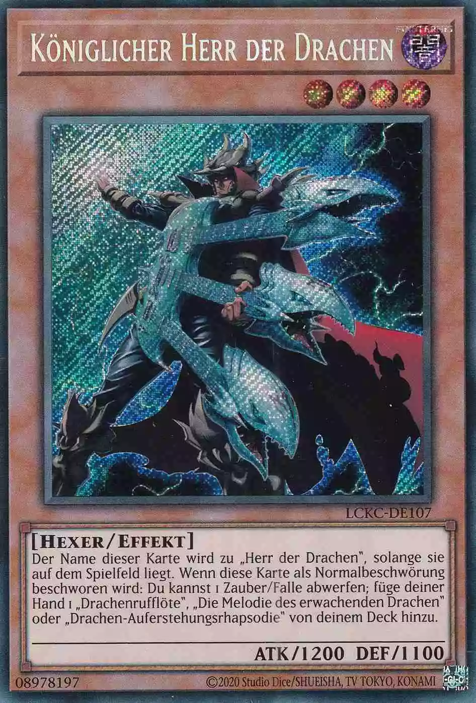 Königlicher Herr der Drachen LCKC-DE107 ist in Secret Rare Yu-Gi-Oh Karte aus Legendary Collection Kaiba unlimitiert