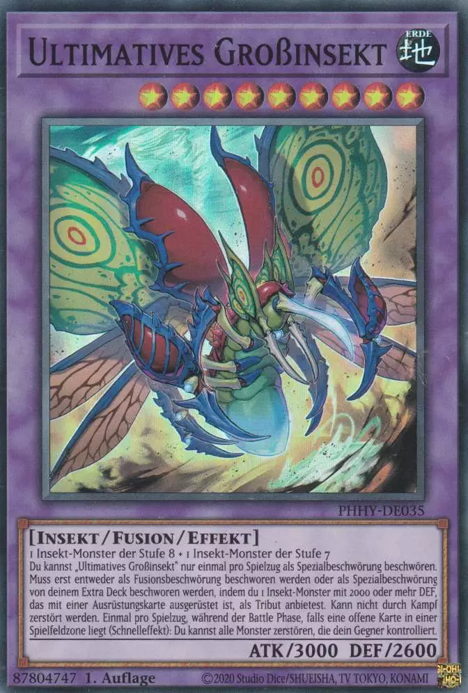 Ultimatives Großinsekt PHHY-DE035 ist in Super Rare Yu-Gi-Oh Karte aus Photon Hypernova 1.Auflage
