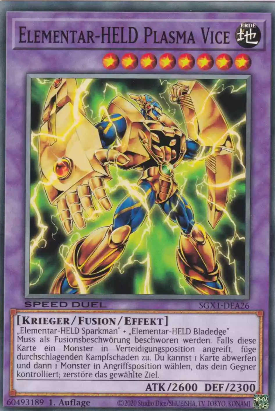 Elementar-HELD Plasma Vice SGX1-DEA26 ist in Common Yu-Gi-Oh Karte aus Speed Duel GX Duel Academy Box 1.Auflage