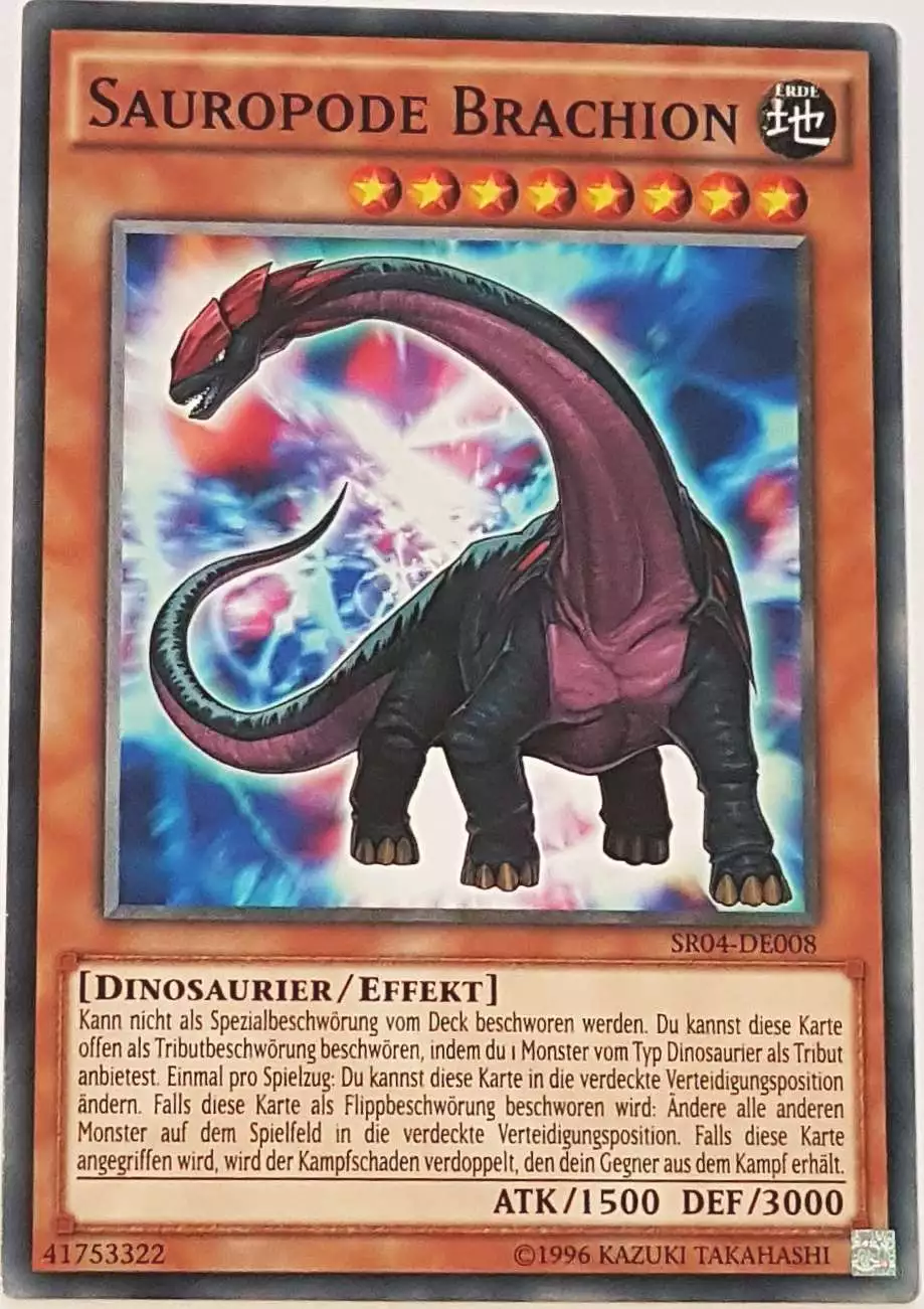 Sauropode Brachion SR04-DE008 ist in Common Yu-Gi-Oh Karte aus Dinosmasher's Fury 