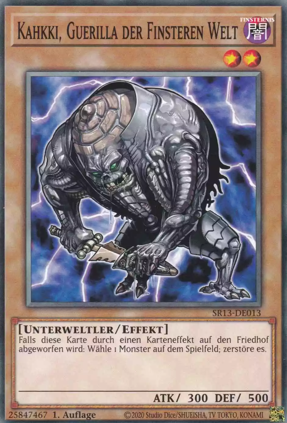 Kahkki, Guerilla der Finsteren Welt SR13-DE013 ist in Common Yu-Gi-Oh Karte aus Dark World 1.Auflage