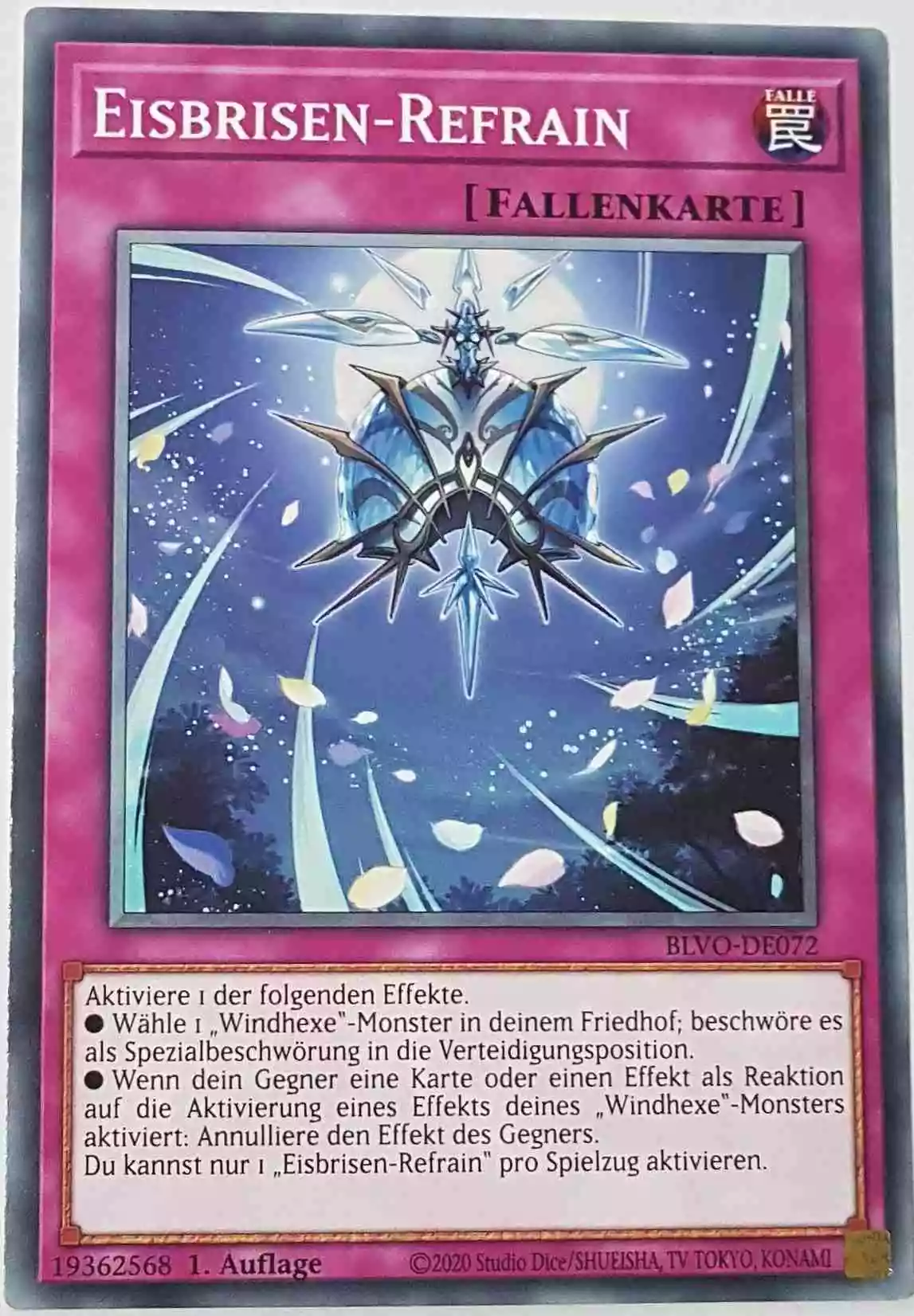 Eisbrisen-Refrain BLVO-DE072 ist in Common Yu-Gi-Oh Karte aus Blazing Vortex 1.Auflage