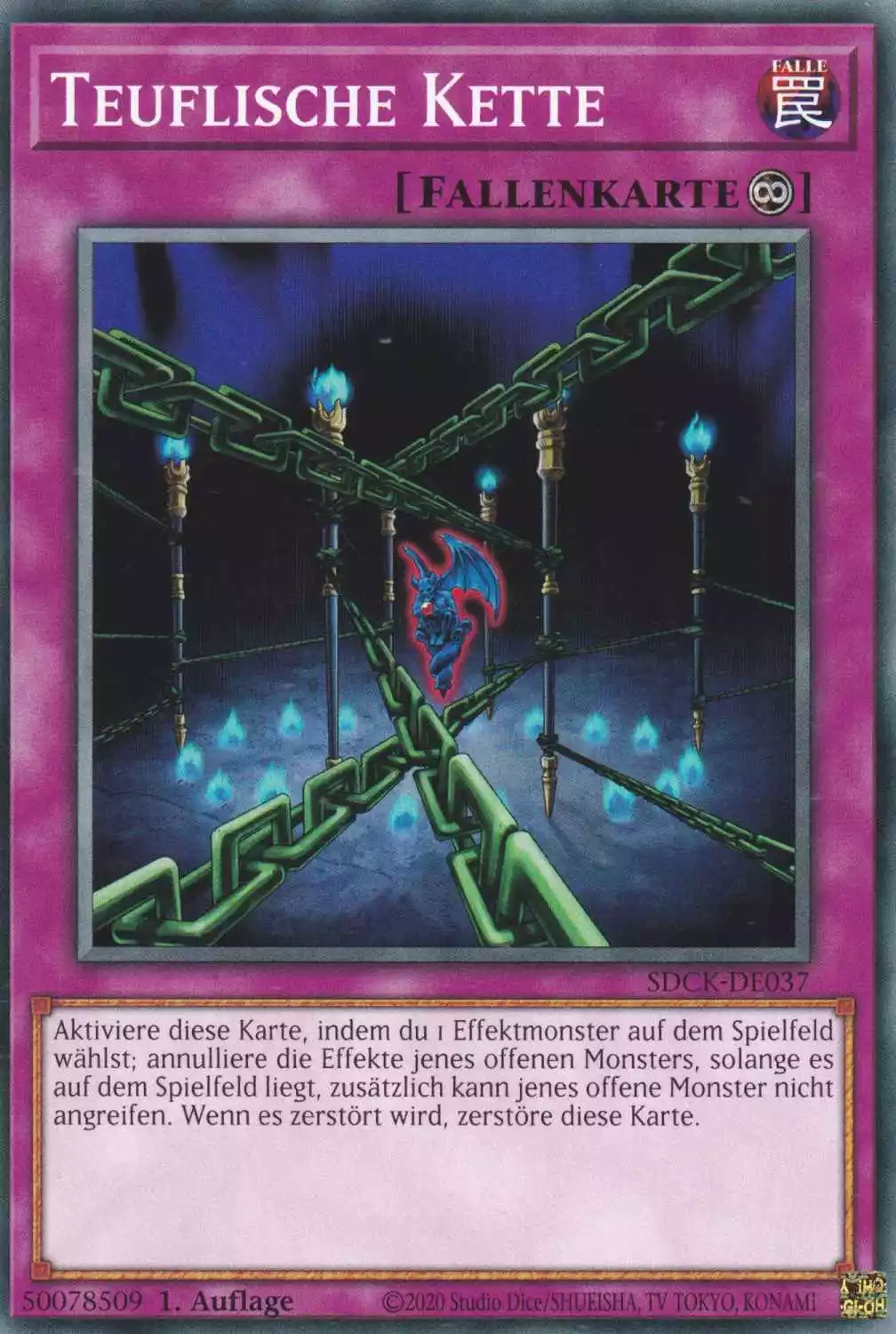 Teuflische Kette SDCK-DE037 ist in Common Yu-Gi-Oh Karte aus The Crimson King 1.Auflage