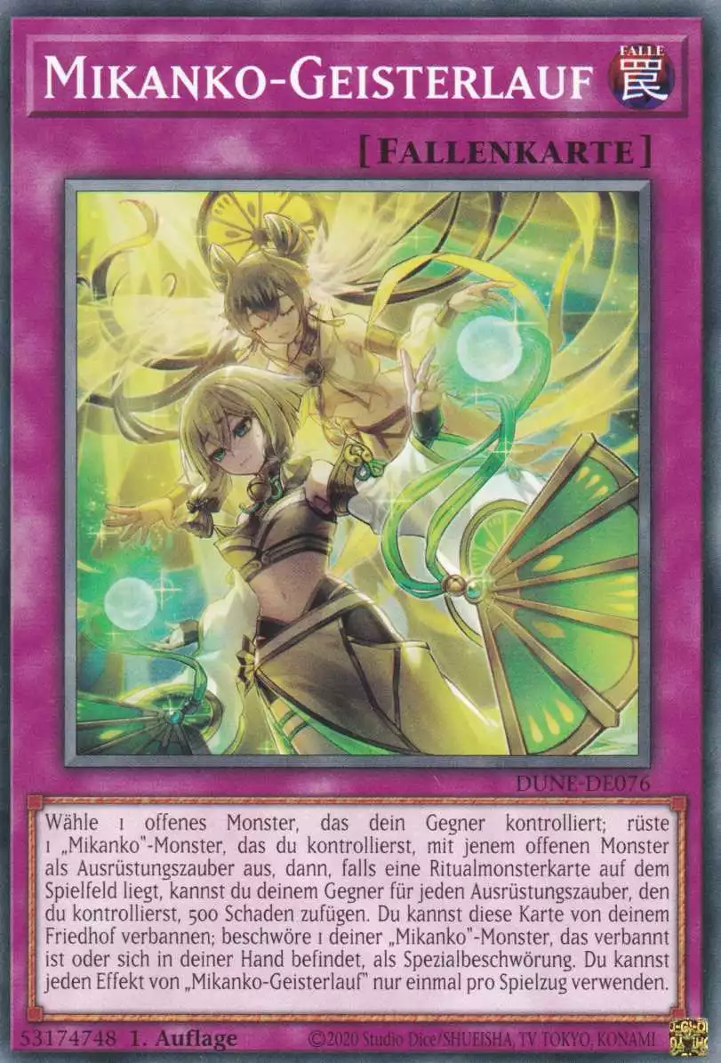 Mikanko-Geisterlauf DUNE-DE076 ist in Common Yu-Gi-Oh Karte aus Duelist Nexus 1.Auflage