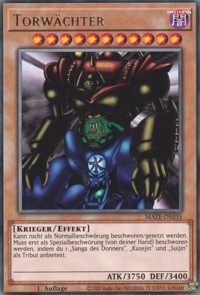 Torwächter MAZE-DE035 ist in Rare Yu-Gi-Oh Karte aus Maze of Memories 1.Auflage