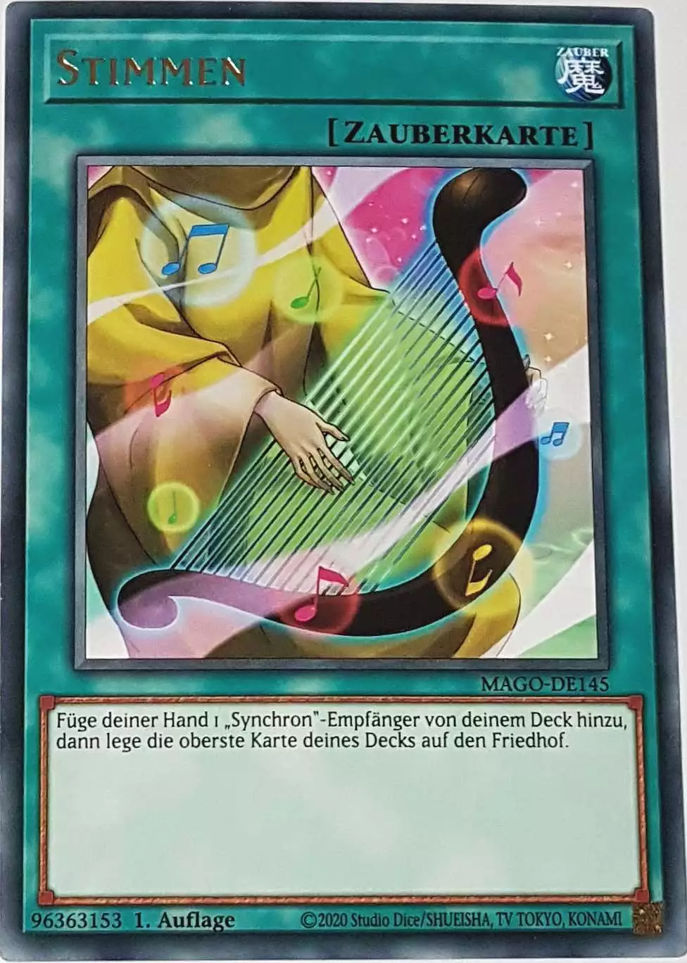 Stimmen MAGO-DE145 ist in Gold Rare Yu-Gi-Oh Karte aus Maximum Gold 1. Auflage