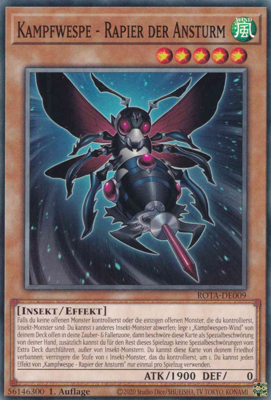 Kampfwespe - Rapier der Ansturm ROTA-DE009 ist in Common Yu-Gi-Oh Karte aus Rage of the Abyss 1.Auflage