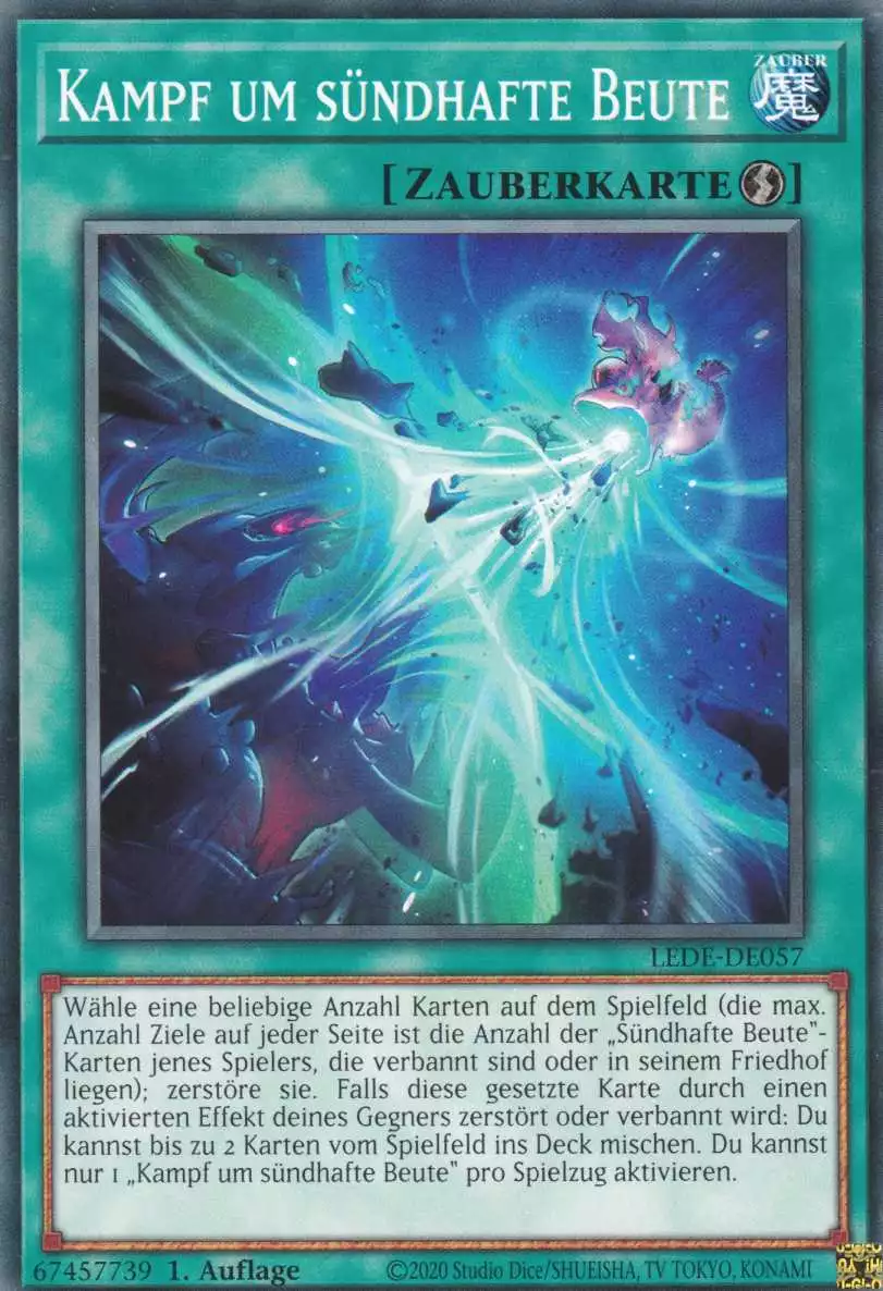 Kampf um sündhafte Beute LEDE-DE057 ist in Common Yu-Gi-Oh Karte aus Legacy Of Destruction 1.Auflage