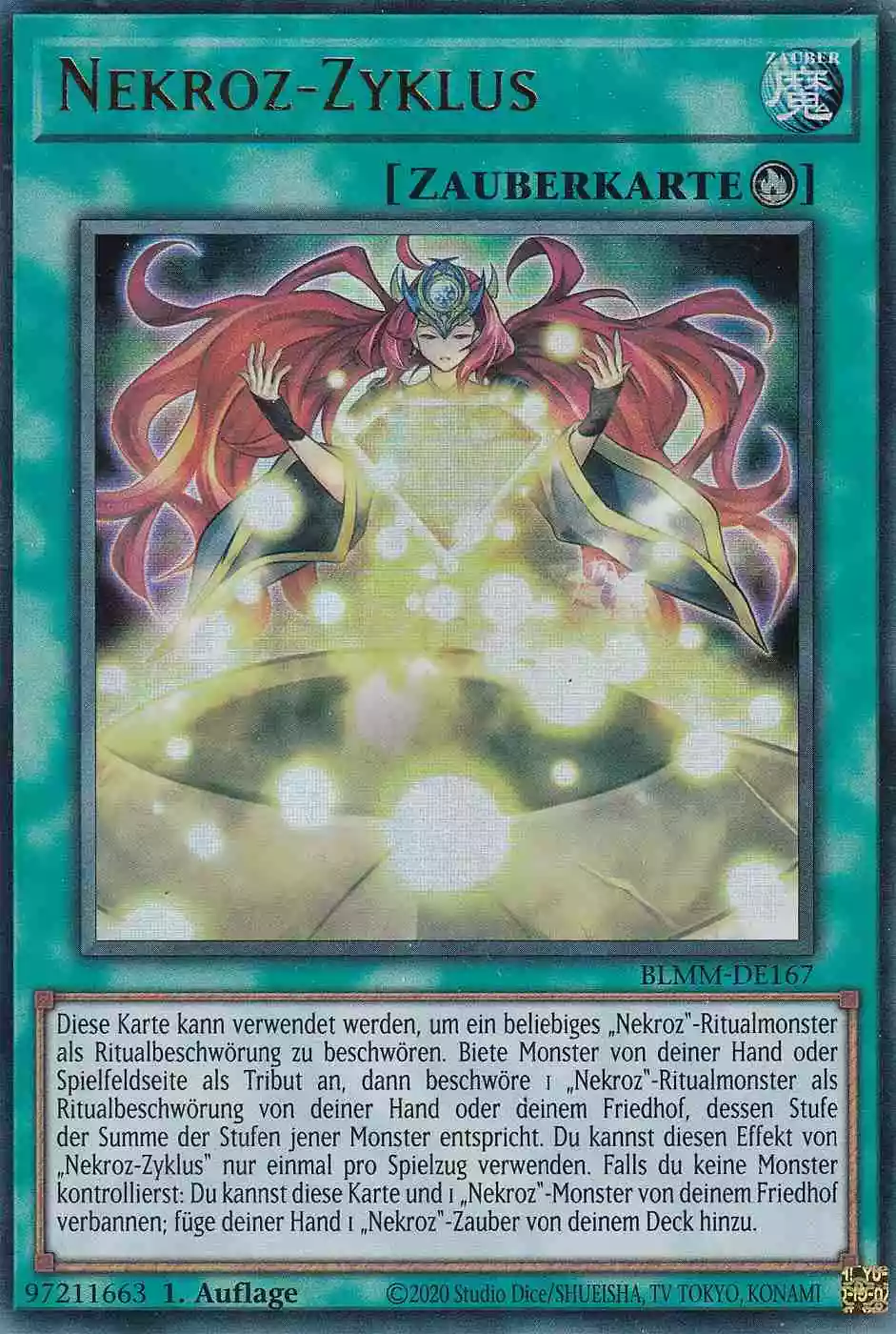 Nekroz-Zyklus Ultra Rare BLMM-DE167 Yugioh Karte Nekroz-Zyklus BLMM-DE167 ist in Ultra Rare Yu-Gi-Oh Karte aus Battles of Legend Monster Mayhem 1.Auflage