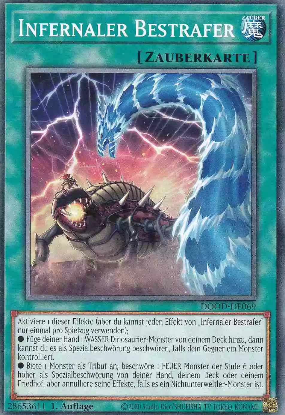 Infernaler Bestrafer DOOD-DE069 ist in Common Yu-Gi-Oh Karte aus Doom of Dimensions 1.Auflage