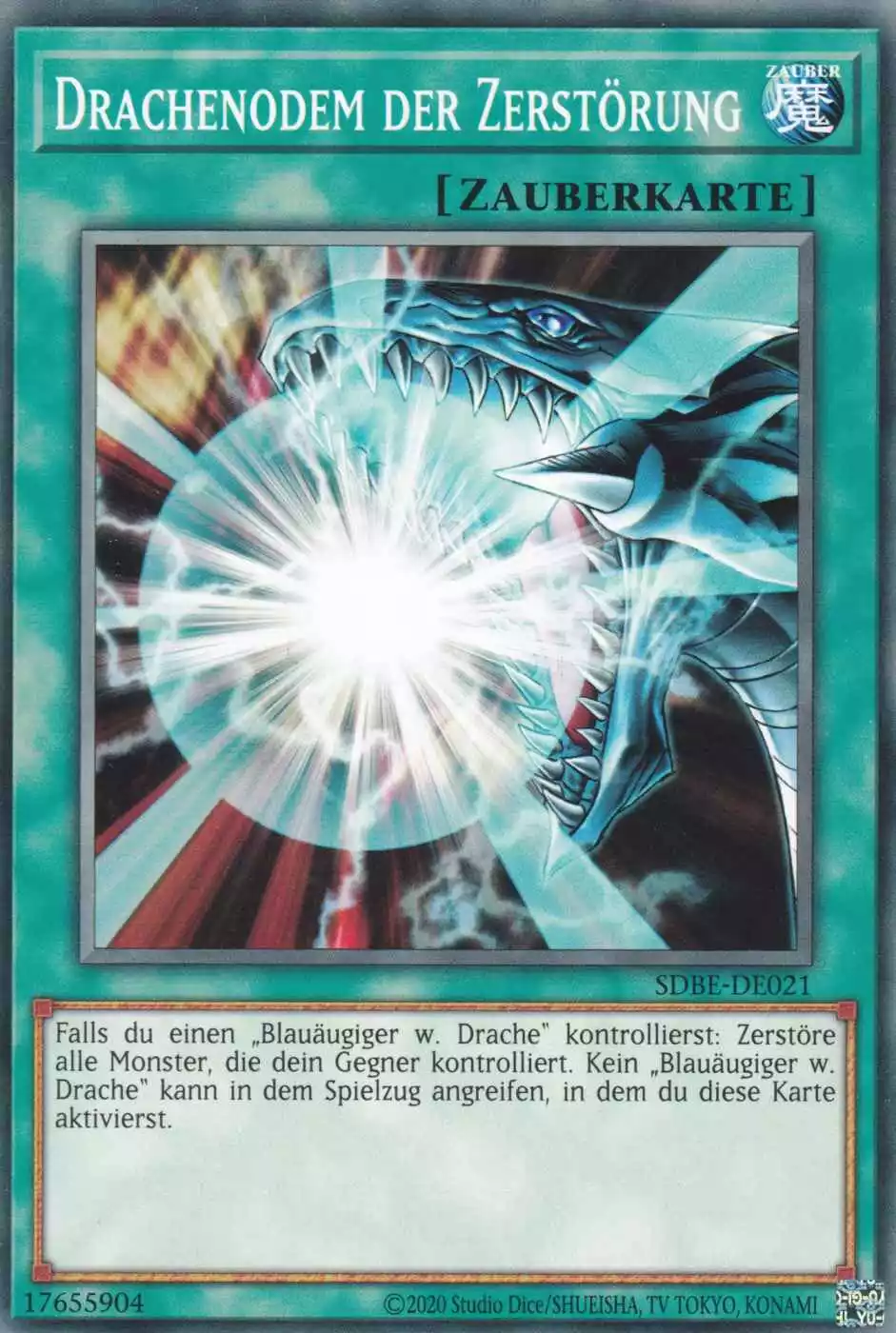 Drachenodem der Zerstörung SDBE-DE021 ist in Common Yu-Gi-Oh Karte aus Saga of Blue-Eyes White Dragon unlimitiert