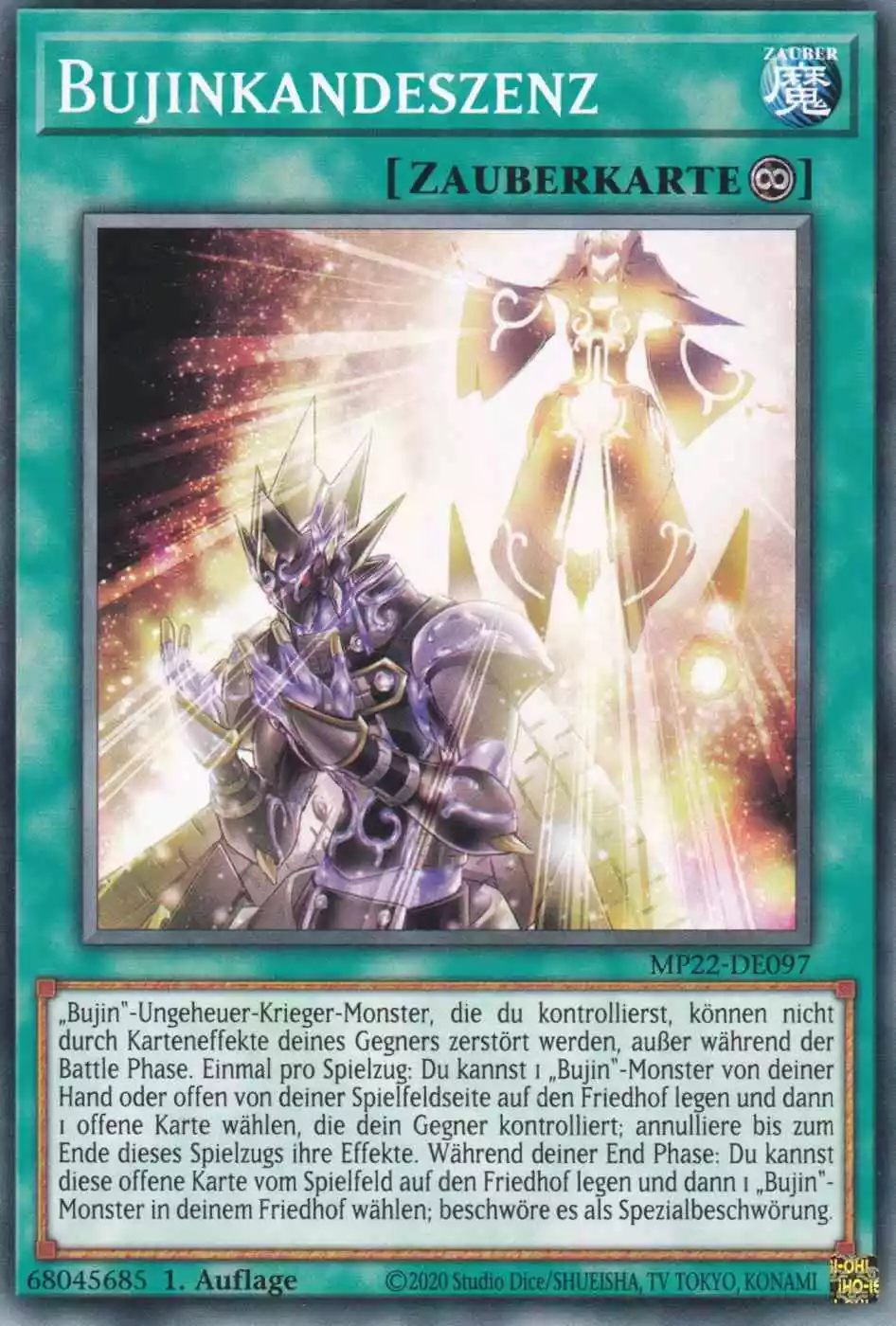 Bujinkandeszenz MP22-DE097 ist in Common Yu-Gi-Oh Karte aus Tin of the Pharaoh’s Gods 1.Auflage